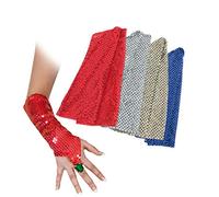 Gants à paillettes assortis pour carnaval, carnaval, fête à thème (bleu)