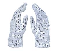 P'tit Clown - 23911 - Gants à sequins - argent - Accessoire Déguisement Carnaval