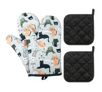 Gants Anti-Brûlure pour Ébullition - 1 Paire avec 2 Coussinets d'Isolation - Résistants à la Chaleur, Antidérapants pour Four à Micro-Ondes et Cuisson Ménagère