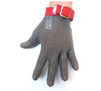 Gants Anti-coupures Gants Résistants Aux Coupures De Boucher en Acier Inoxydable, Gants De Chaîne en Métal De Travail De Sécurité D'abattoir avec Dragonne Réglable (Size : XL/A Pack of One)