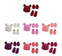 Gants Anti-Rayures Pour Bébé, 1 Ensemble, Mignon, Oreilles, Chapeau, Couvre-Pieds, Coton Doux, Nouveau-Né, Mitaines, Chaussettes, Bonnets