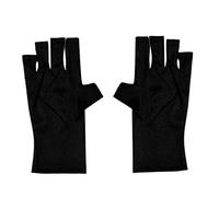 Gants anti-uv 1pair Gants sans doigts pour les ongles, les gants de protection du bouclier UV en blocs de soleil pour la lampe à ongles en gel noir