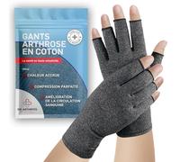 Gants Arthrose, Gants de Compression Sans Doigts pour l’Arthrite - Pour Maladie de Raynaud pour Hommes & Femmes (Gris, Taille S, 1 Paire)