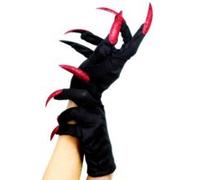 Gants avec faux ongles sorcière Halloween Taille Unique G