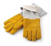 Gants Barbecue en Cuir Résistants à la Chaleur 2 Pièces (L)460mm Hendi 1