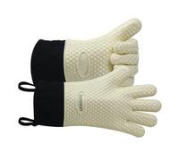 Gants BBQ Anti Chaleur Résistants - GEEKHOM Gants de Cuisine en Silicone pour Four, Grillade, Plancha et Fumoir, Imperméables et Antidérapants avec Doublure en Coton Confortable