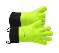 Gants BBQ Anti Chaleur Résistants - GEEKHOM Gants de Cuisine en Silicone pour Four, Grillade, Plancha et Fumoir, Imperméables et Antidérapants avec Doublure en Coton Confortable