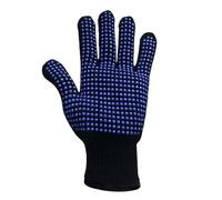 Gants BBQ - Ganț Résistant Chaleur | Gants Cuisine | Mitaines Ignifuges | Ganț Polyvalent Cuisine pour Four, Grill, Soudure, Grip Points Silicone, Isolation Coton PVC