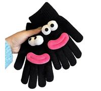 Gants bouches à saucisses avec poignets élastiques Screentouch Gants épais chauffe-mains pour écrire, lire un usage quotidien, joli accessoire pour étudiant, Noir , taille unique
