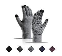 Gants Chaud Hiver Anti-dérapant Avec Écran Tactile - Sport, Tricotés, Thermique Ultra Doux Confort Pour Smartphone, Courir, Marche, Randonnée, Cycliste, Ski - Gris Clair