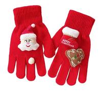 Gants Chauds d'hiver avec Décorations Bonhomme De Pain D'épices/père Noël/Renne Noël pour Fêtes Réunions Famille Cadeaux Shopping
