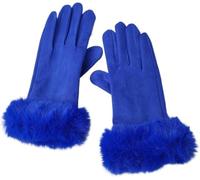 Gants chauds d'hiver en cuir suédé et polyester for femmes | Multicolore 8 cm Conduite d'hiver : cuir suédé et peluche, écran tactile à doigt complet