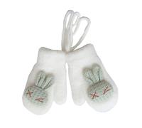 Gants Chauds En Peluche Épais Pour Bébés, 1 Paire, Mitaines D'Hiver Avec Ficelle Chauffante Pour Les Mains, Dessin Animé, Lapin, 066b