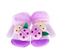 Gants chauds en tricot thermique doux pour l'hiver et le ski - Chaîne de ficelle - Mitaines coccinelles - 1 à 2 ans (lilas)