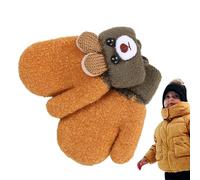Gants chauds pour bébé,Gants de bébé oreilles d'ours de dessin animé avec une ficelle - Mitaines pour bébés garçons et filles âgés de 0 à 3 ans pour Halloween et Noël, mitaines d'hiver pour Sollee