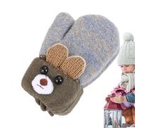 Gants chauds pour bébé - Mitaines pour bébé oreilles d'ours de dessin animé avec une ficelle | Gants d'hiver pour tout-petits pour Halloween et Noël pour bébés garçons et filles âgés de 0 à 3 Sollee