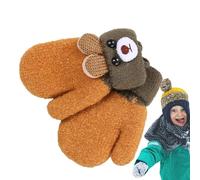 Gants chauds pour bébé - Mitaines pour bébé oreilles d'ours de dessin animé avec une ficelle,Mitaines nouveau-né pour Halloween et Noël pour bébés garçons et filles âgés de 0 à 3 ans Onlynery