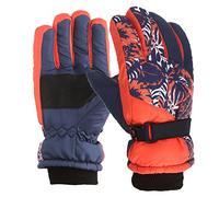 Gants chauds pour l'hiver - Patinage à neige - Snowboard - Coupe-vent - Parfaits pour les 5 à 9 ans - Gants d'hiver doublés pour femme (rouge pastèque, taille unique)