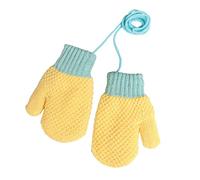 Gants Chauds Tout-petits Moufles Tricotés Hiver Doublure Peluche Thermique Mitaines à Doigts Complets Epais Gants Bébés Coup-vent avec Corde Anti-perte pour Enfant Garçon Fille 1-3 Ans Cadeau Noël