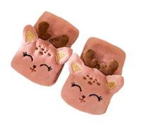 Gants Chaudsdouillets en Peluche Motif Faon Mignon pour Demi-Doigts Conception Confortable et Chaude idéale activités extérieures