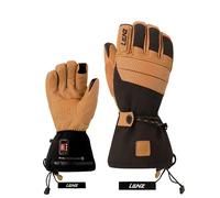 Lenz Gants chauffants Heat Glove 9.0 Finger Cap Men – pour homme en laine Marron/Noir – Taille XL