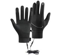 Gants chauffants avec port USB, écran tactile pour cyclisme, entraînement d'hiver, gym, travail, haltérophilie, course, ski (noir, 24.00)