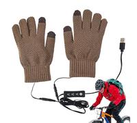 Gants chauffants de moto - Chauffe-mains en tricot avec prise USB | Gants chauffants chauds de plein air, trois réglages de température pour homme et femme, activités de plein air, sport, cyclisme