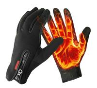 Gants chauffants doublés | Gants de cyclisme en plein air | Coupe-pare-brise | Impression extérieure non -Slip Idéal pour les vélos d'exercice et les vélos