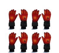 Gants Chauffants électriques en Lot de 4, Gants Thermiques à écran Tactile avec 3 Niveaux de Chaleur, Rechargeables for Courant continu, étanches, Coupe-Vent et Chauds pour l'hiver, Parfaits