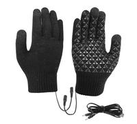 Gants chauffants électriques, gants chauffants | 1 paire de gants thermiques électriques à doigts entiers 5 V tricotés | Gants chauffants pour moto rechargeables via USB, gants de ski riscal