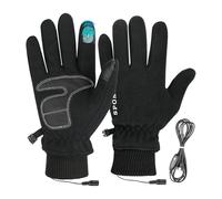 Gants chauffants électriques, gants chauffants USB avec doigts tactiles pour écran tactile - 1 paire de gants imperméables pour la course à pied, la pêche, le cyclisme, les trajets et la randonnée