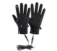 Gants chauffants électriques - Gants de ski d'hiver confortables - Gants à neige coupe-vent - Noir - Tissu imperméable en nylon haute densité - Indispensable pour l'équitation des femmes