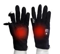 Gants chauffants électriques rechargeables avec batterie de 3000 mAh - 5 réglages de température - Gants chauffants sans doigts pour activités de plein air, lavables en machine, taille universelle