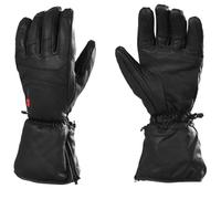 Gants chauffants électriques, tout cuir, à piles, noir, L