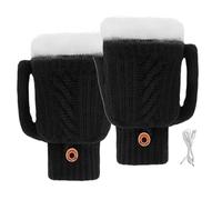 Gants chauffants électriques - Tricot thermique USB de 9,84 pouces | Chauffe-mains à tricoter - Chauffage double face 40-50 °C pour hommes et femmes Camping en plein air Ski Randonnée Utilisation de