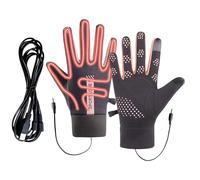 Gants chauffants électriques USB - Gants chauds pour homme, trois niveaux de température, cinq doigts + chauffage du dos des mains | Gants d'hiver d'extérieur pour l'équitation, la randonnée