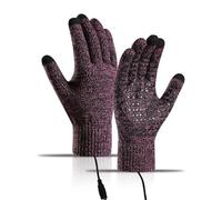 Gants Chauffants, Gants Chauffants pour Écran Tactile, 2 Pièces, Mitaines Thermiques Unisexes, Étanches Et Électriques, pour La Pêche en Plein Air Moto pour Femmes et Hommes(Purple)