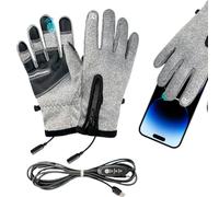 Gants chauffants, gants d'hiver USB avec technologie tactile et 3 niveaux de chaleur, gants thermiques d'hiver imperméables pour voyage, escalade, ski, pêche, course, cyclisme, climat froid