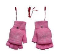 Gants Chauffants - Gants Électriques de Cyclisme à Chauffage Rapide USB - Chauffemains Temps Froid pour Hommes Femmes Snowboard Randonnée Ski Équitation Pêche Cadeau d'Anniversaire, Rose, Se référer à