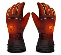 Gants Chauffants Hommes Femmes Hiver, Électrique 6400mAh Rechargeables Gants, Thermique Imperméables Gants à Écran Tactile, pour Sports Vélo Moto Running (XL)