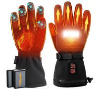 Gants Chauffants pour Femme et Homme 7500mAh, OUTJUT Gants Chauffants Velo Moto avec Lumières LED, Gants d'extérieur Coupe-Vent à écran Tactile, 3 Réglages de Température, Éclairage Cadeau de Noë-XL