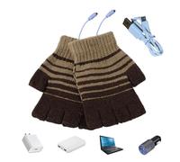 Gants chauffants pour femme - Mitaines d'hiver USB pour homme et femme, demi-chauffe-mains en tricot USB pour taper, travailler, faire du sport