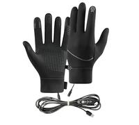 Gants chauffants pour femme - Moufles coupe-vent à écran tactile, 3 réglages de température, système de chauffage thermique rechargeable par USB | Protection contre le froid pour l'équitation, le ski