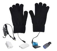 Gants Chauffants pour | Gants de Ski à écran Tactile pour Basses températures Rechargeables Via USB - 3 gantsChauffe-Mains en Laine à Tricoter à température réglable pour Femmes,