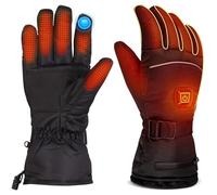 Gants chauffants pour homme et femme, gants de ski chauffants électriques imperméables et rechargeables pour l'hiver et l'extérieur [boîte 3AA/batterie 4000/5000/6000 mAh, 3,7 V/5 V] (batterie au
