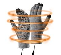 Gants chauffants pour hommes | Chauffe-mains thermiques compatibles avec écran tactile | Gants de cyclisme tricotés coupe-vent | Pour hommes et femmes par temps froid pour la conduite, le camping, le