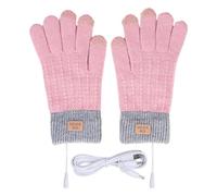 Gants chauffants - Rechargeable par USB - Écran tactile chaud - Pour l'hiver - Étanche - Coupe-vent - Laine à tricoter - Chauffage électrique unisexe pour le ski, le camping, la chasse - Gants