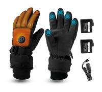 Gants chauffants rechargeables, 7,4V 5000mAh gants chauffe-mains à chauffage rapide pour hommes et femmes, 3 niveaux de chaleur et durent 6 heures, imperméables antidérapants pour l'hiver le ski la