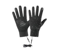 Gants Chauffants Rechargeables - Noir Polyester Fibre De Verre Moufles Imperméables Coupe-Vent, Chauffe-Eau Thermique Écran Tactile, Chargeur De Banque D'alimentation USB Chauffage | Cyclisme Sports