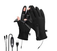 Gants chauffants - Rechargeables USB, thermiques | 3 niveaux de chaleur, coupe-vent, antidérapants | Mitaines chaudes pour ski, course, conduite, pêche, randonnée, surf des neiges, extérieur